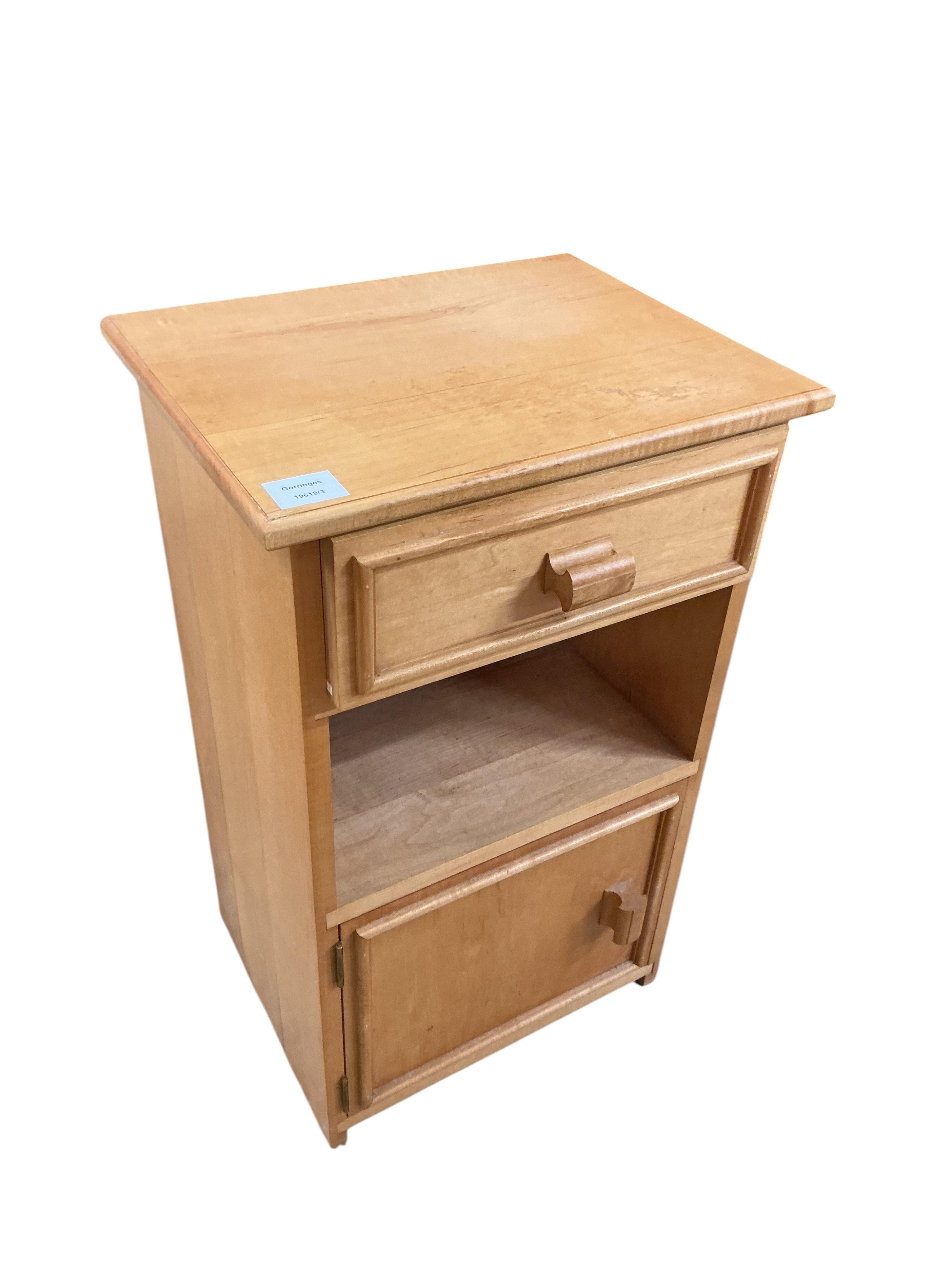 A Contemporary maple bedside cabinet, width 42cm, depth 33cm, height 68cm